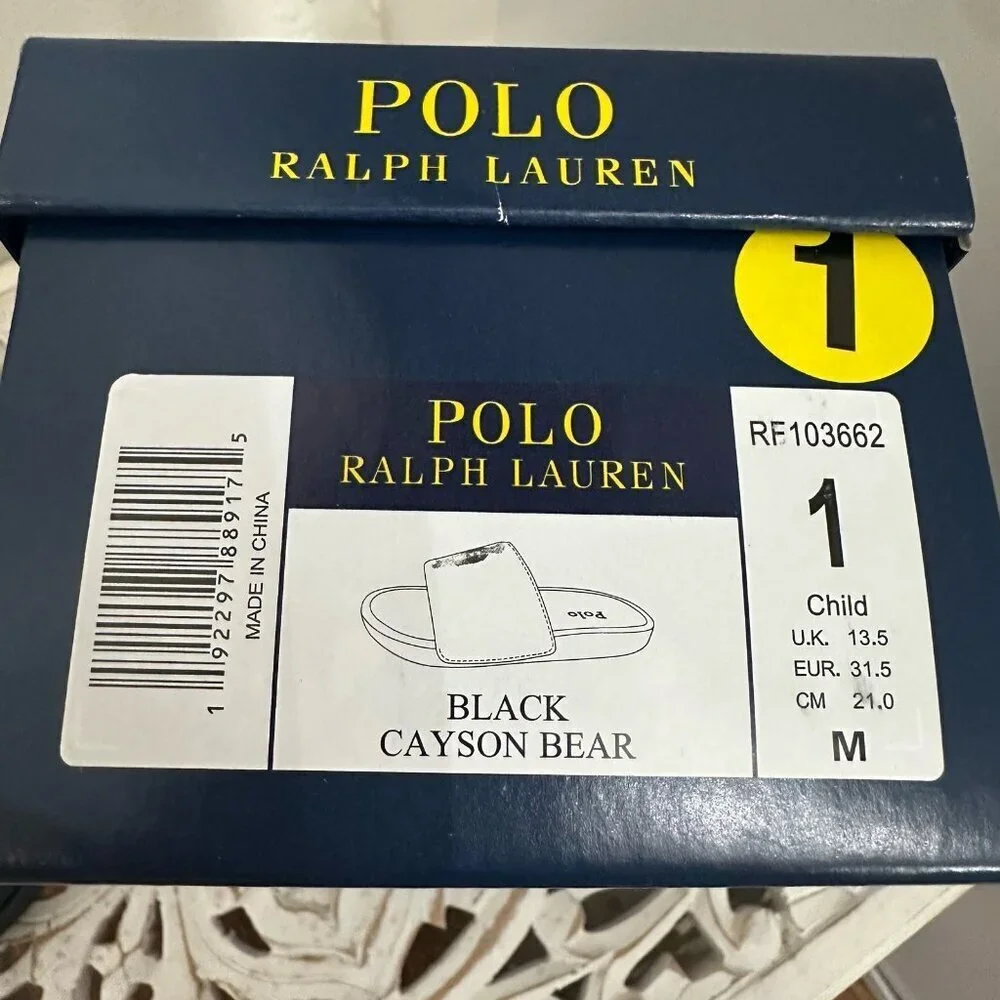 NWT Polo Ralph Lauren Cayson Bear slide sandals 1